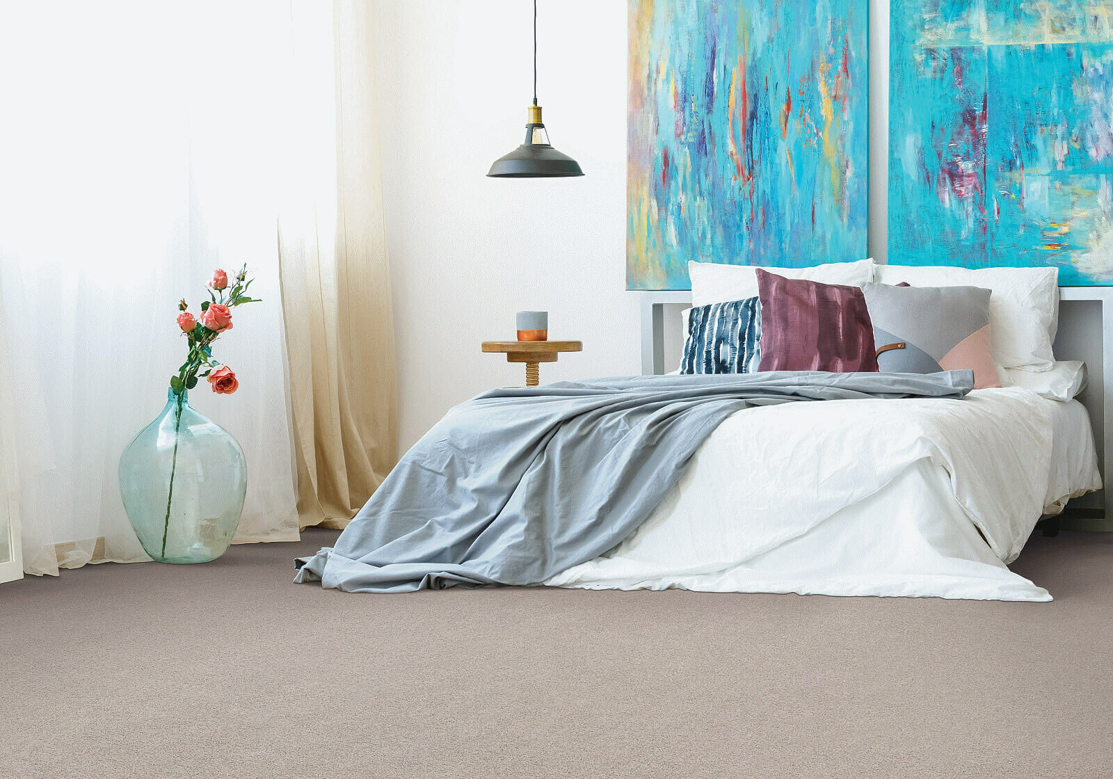 Carpet flooring in bedroom | Gateway Floors